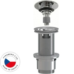CERANO - Umyvadlová výpusť - 5/4“ click-clack s přepadem - neuzavíratelná - plast - 67/82mm - chrom (CER-978797)