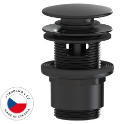 CERANO - Umyvadlová výpusť - 5/4“ click-clack s přepadem - plast - 35/50mm - černá matná (CER-676597)