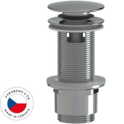 CERANO - Umyvadlová výpusť - 5/4“ click-clack s přepadem - plast - 67/82mm - chrom (CER-676612)