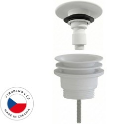 CERANO - Umyvadlová výpusť - 5/4“ click-clack - univerzální - neuzavíratelná - plast - bílá matná (CER-978789)
