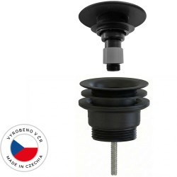CERANO - Umyvadlová výpusť - 5/4“ click-clack - univerzální - neuzavíratelná - plast - černá matná (CER-978786)