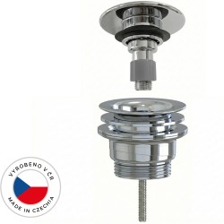 CERANO - Umyvadlová výpusť - 5/4“ click-clack - univerzální - neuzavíratelná - plast - chrom (CER-978787)