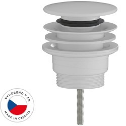 CERANO - Umyvadlová výpusť - 5/4“ click-clack - univerzální - plast - bílá matná (CER-676624)