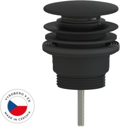 CERANO - Umyvadlová výpusť - 5/4“ click-clack - univerzální - plast  - černá matná (CER-676618)
