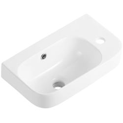 CERANO - Umývátko keramické - nástěnné - Arco - pravá - bílá lesklá - 45x25,5  (CER-680345)