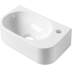 CERANO - Umývátko keramické  Nela - závěsné pravé - bílá lesklá - 42x21,5  (CER-680373)