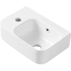 CERANO - Umývátko keramické  Pulo - závěsné levé - bílá lesklá - 37x25  (CER-680375)