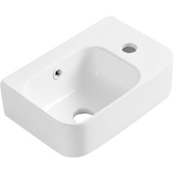 CERANO - Umývátko keramické  Pulo - závěsné pravé - bílá lesklá - 37x25  (CER-680374)