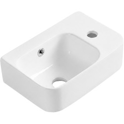 CERANO - Umývátko keramické  Pulo - závěsné pravé - bílá lesklá - 37x25  (CER-680374)