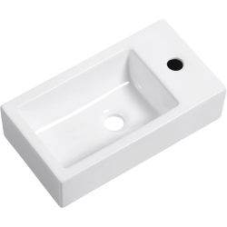 CERANO - Umývátko keramické Vivo - závěsné pravé - bílá lesklá - 45,5x25  (CER-476993)
