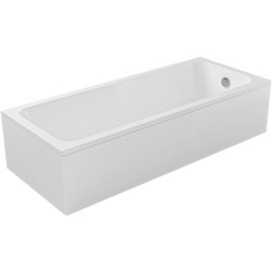 CERANO - Vana akrylátová Viola - obdélníková - bílá - 150x70x41  - s panely a nožičkami (CER-010489)