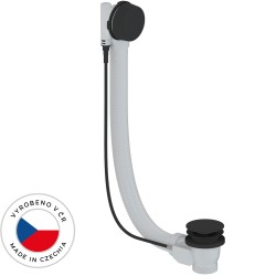 CERANO - Vanová souprava ovládaná bovdenem 6/4“ - zátka 72mm - bez sifonu - černá matná - 60  (CER-676681)