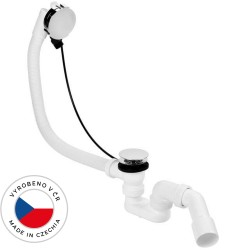 CERANO - Vanová souprava ovládaná bovdenem s napouštěním - SLIM - sifon DN40/50 - zátka 72mm - chrom - 61 (CER-114936)