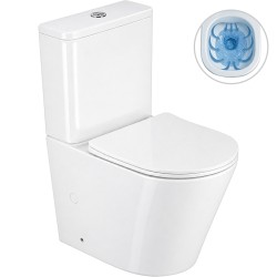 CERANO - WC kombi Carlito, Rimless - bezokrajové splachování + Slim/SoftClose sedátko - spodní/zadní odpad - bílá lesklá - 61x36,5  (CER-417383)