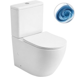 CERANO - WC kombi Cesso, Vortex - vírové splachování + Slim/SoftClose sedátko - spodní/zadní odpad - bílá lesklá - 61,8x38  (CER-680356)