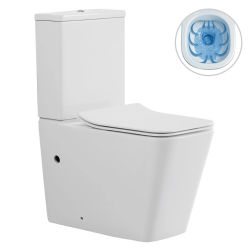 CERANO - WC kombi Forte, Rimless - bezokrajové splachování  + Slim/SoftClose sedátko - spodní/zadní odpad - bílá lesklá - 64x36  (CER-538765)