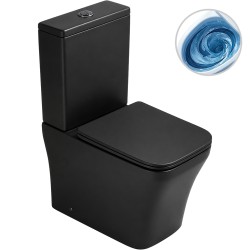 CERANO - WC kombi Hugo, Vortex - vírové splachování + Slim/SoftClose sedátko - spodní/zadní odpad - černá matná - 62x37,5  (CER-680359)