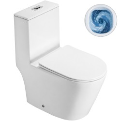 CERANO - WC kombi Marmo, Double Vortex - vírové splachování + Slim/SoftClose sedátko - spodní/zadní odpad - bílá lesklá - 70x36  (CER-680360)