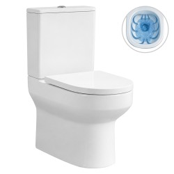 CERANO - WC kombi Vereto, Rimless - bezokrajové splachování + PP sedátko - spodní/zadní odpad - bílá lesklá - 80,5x37,5  (CER-667757)
