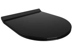 CERANO - WC sedátko se zpomalovacím mechanismem Sedile - slim - černá lesklá - 36,4x4,9x42,7  (CER-414767)