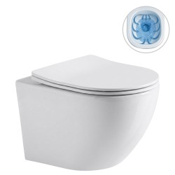 CERANO - WC závěsné Cesso, Rimless + Slim/UF sedátko - bílá lesklá - 49x36  (CER-417341)