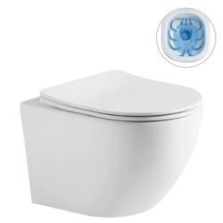 CERANO - WC závěsné Cesso, Rimless + Slim/UF sedátko - bílá matná - 49x36  (CER-417353)