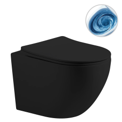 CERANO - WC závěsné Cesso, Vortex + Slim/UF sedátko - černá matná - 49x36  (CER-476684)