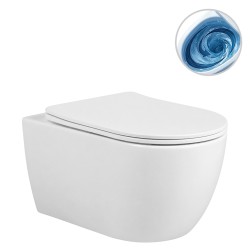 CERANO - WC závěsné Felci, Vortex - vírové splachování + Slim/SoftClose sedátko - bílá lesklá - 55,5x36  (CER-680365)