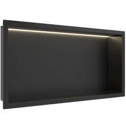 CERANO - Zápustná polička/nika do obkladu s LED osvětlením - černá matná - 60x30x10  (CER-028782)