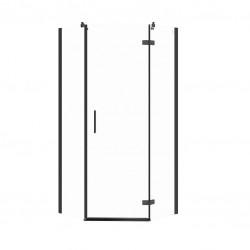 CERSANIT - Pětiúhelný sprchový kout JOTA 90X90X195, PRAVÝ, průhledné sklo, černý (S160-015)