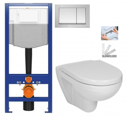 CERSANIT předstěnový instalační systém s tlačítkem chrom K97-509 + WC JIKA LYRA PLUS + SEDÁTKO DURAPLAST SLOWCLOSE (K97-526 509 LY5)
