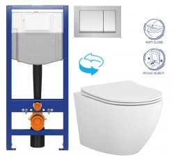 CERSANIT/S - CERSANIT předstěnový instalační systém s tlačítkem chrom K97-509 + WC CERSANIT DESSE VORTEX + SEDÁTKO (K97-526 509 ES1)