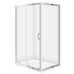 CERSANIT/S - SPRCHOVÝ KÚT OBDĹŽNIK 120x90X190 TRANSPARENT SKLO + VANIČKA (S154-004-SET1)