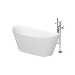 CERSANIT - Sada B719: volně stojící vana INVERTO ovál 170x80 + volně stojící baterie INVERTO chrom VIR (S601-138)