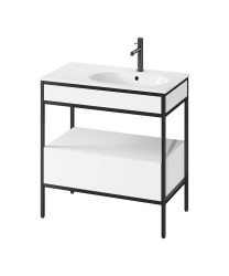 CERSANIT - Sada B940 konzole ZEN 80 (skříňka se zásuvkou + panel FSC MIX70% SGSCH-COC-007574 + umyvadlo vlevo) bílá VIR (S801-509)