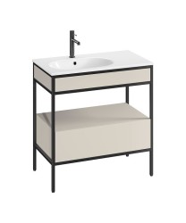 CERSANIT - Sada B941 konzole ZEN 80 (skříňka se zásuvkou + panel FSC MIX70% SGSCH-COC-007574 + umyvadlo vpravo) cashmere VIR (S801-513)