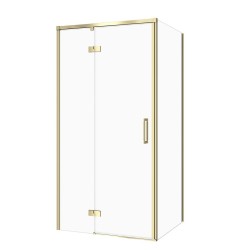 CERSANIT - Sada C281: kout LARGA, pant levý, zlato mat 100x90x195, čiré sklo VIR (S601-489)