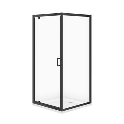 CERSANIT - Sada C702: kout ARTECO černý čtverec 90x90x190 + vanička TAKO 90x4 VIR (S913-020)