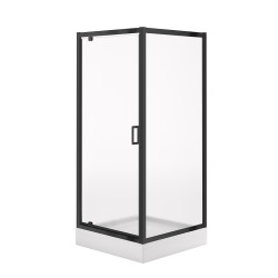 CERSANIT - Sada C703: kout ARTECO černý čtverec 80x80x190 + vanička TAKO 80x16 VIR (S913-021)