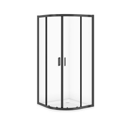 CERSANIT - Sada C705: kout ARTECO černý čtvrtkruh 80x80x190 + vanička TAKO 80x4 VIR (S913-024)