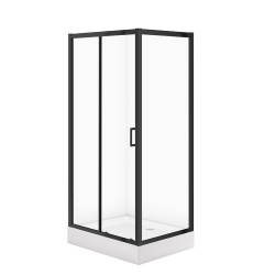 CERSANIT - Sada C710: kout ARTECO černý obdélník 100x80x190 + vanička TAKO 100x16 VIR (S913-028)