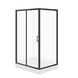 CERSANIT - Sada C712: kout ARTECO černý obdélník 120x90x190 + vanička TAKO 120x16 VIR (S913-031)