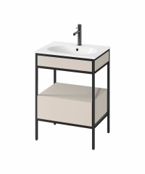 CERSANIT - Sada konzole ZEN 60 (skříňka se zásuvkou + panel FSC MIX70% SGSCH-COC-007574 + umyvadlo) cashmere VIR (S801-517)