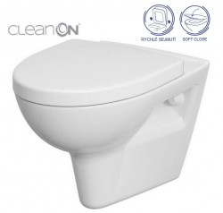 CERSANIT - SET 547 ZÁVĚSNÁ WC MÍSA PARVA NEW CLEANON SE SEDÁTKEM DUR ANTI SOFTCLOSE (K701-015)