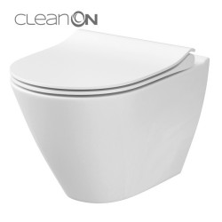 CERSANIT - SET 743 závěsná mísa CITY OVAL NEW CLEAN ON včetně sedátka duroplast (K701-104)