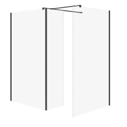 CERSANIT - SET B805 WALK-IN MILLE POHYBLIVÁ STĚNA ČERNÁ 100X90X30X200 VIR (S601-192)