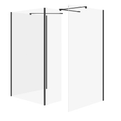CERSANIT - SET B807 WALK-IN MILLE  FIX STĚNA ČERNÁ 90X90X90X30X200 VIR (S601-194)