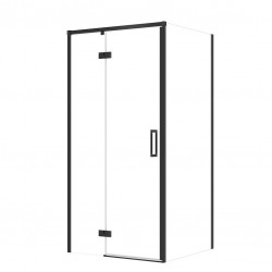 CERSANIT - SET C113 Sprchový kout Larga, levý, 100x90x195, černý, čiré sklo (S601-313)
