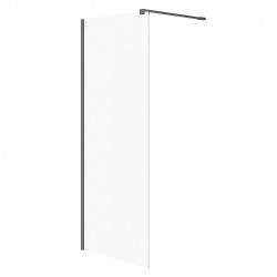 CERSANIT - Sprchová zástěna WALK-IN MILLE 80X200, černá, průhledné sklo (S161-007)