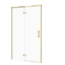 CERSANIT - Sprchové dveře LARGA s panty, zlatá mat, 120x195, levé, čiré sklo (S164-068)